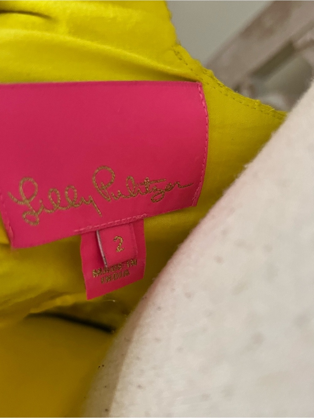 Lilly Pulitzer Yellow Eyelet Ruffle Smocked w Pockets Cotton Sundress Sz 2 - Picture 8 of 8